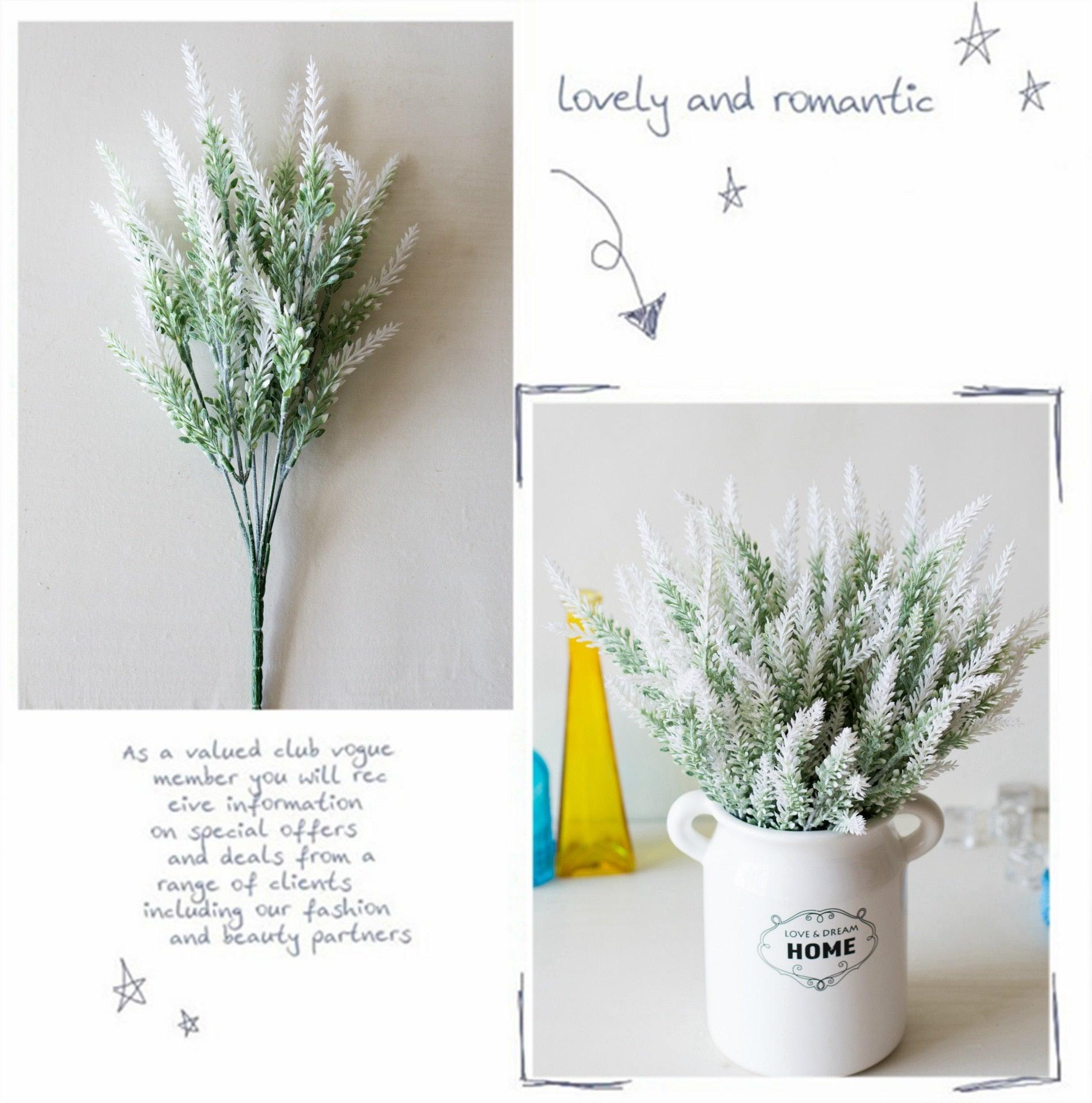 1 Bundle Artificial Lavender Fake Flowers Wedding Bouquet Home Kitchen Office Table Centerpieces Arrangements Decor