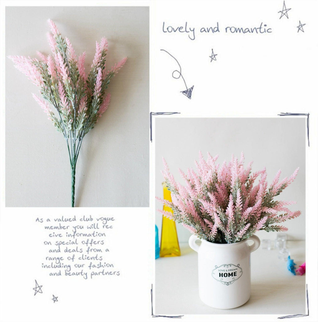 1 Bundle Artificial Lavender Fake Flowers Wedding Bouquet Home Kitchen Office Table Centerpieces Arrangements Decor