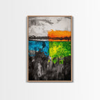 Abstract Horizon, Modern Landscape, Colorful Art, Contemporary Painting, Canvas Print, Home Office Decor, Bold Statement Piece