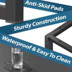 55 Inch Black Computer Desk Powder Coated Steel Frame