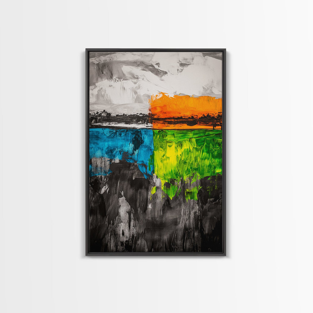 Abstract Horizon, Modern Landscape, Colorful Art, Contemporary Painting, Canvas Print, Home Office Decor, Bold Statement Piece