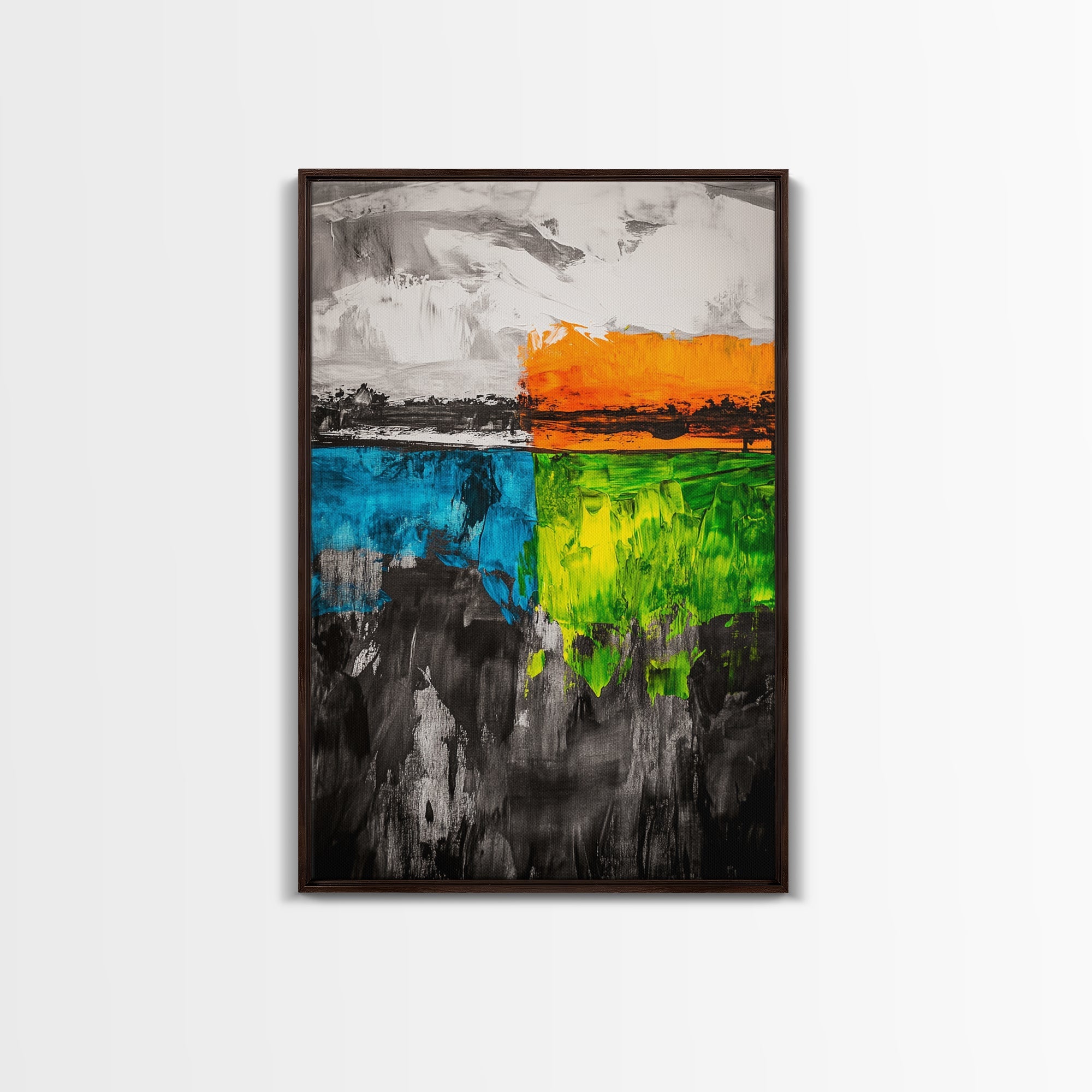 Abstract Horizon, Modern Landscape, Colorful Art, Contemporary Painting, Canvas Print, Home Office Decor, Bold Statement Piece