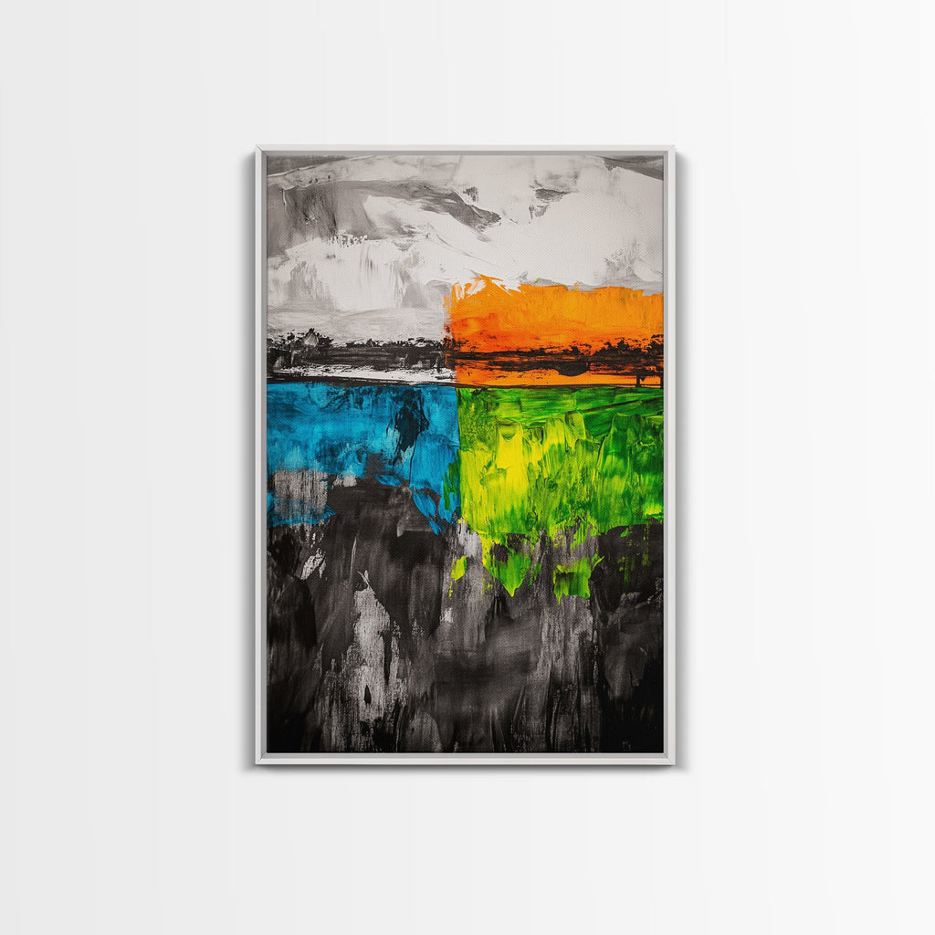 Abstract Horizon, Modern Landscape, Colorful Art, Contemporary Painting, Canvas Print, Home Office Decor, Bold Statement Piece