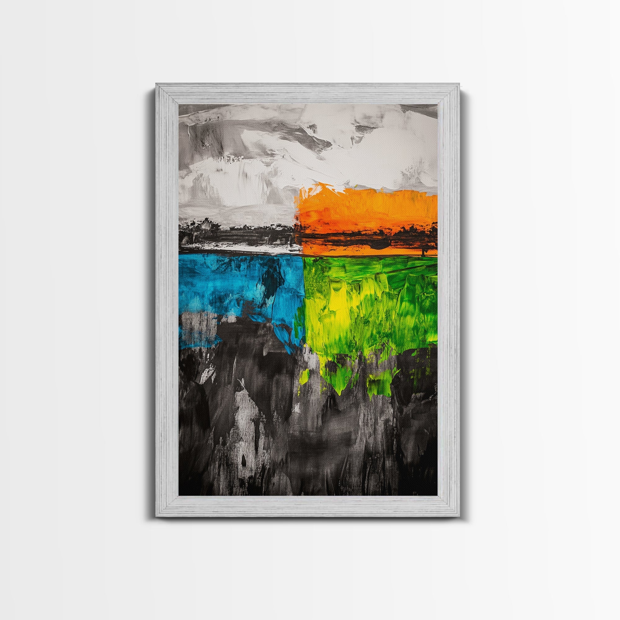 Abstract Horizon, Modern Landscape, Colorful Art, Contemporary Painting, Canvas Print, Home Office Decor, Bold Statement Piece