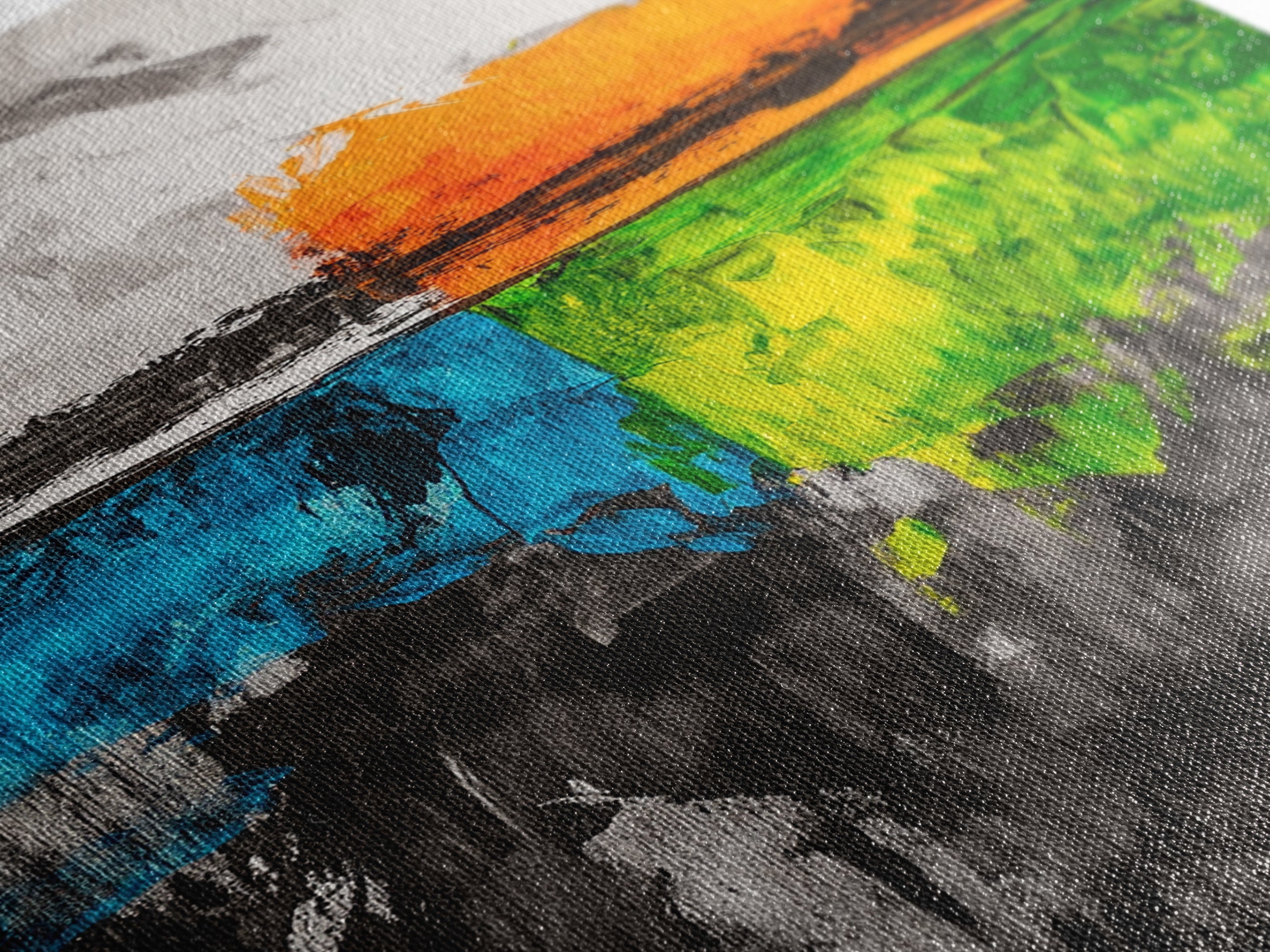 Abstract Horizon, Modern Landscape, Colorful Art, Contemporary Painting, Canvas Print, Home Office Decor, Bold Statement Piece