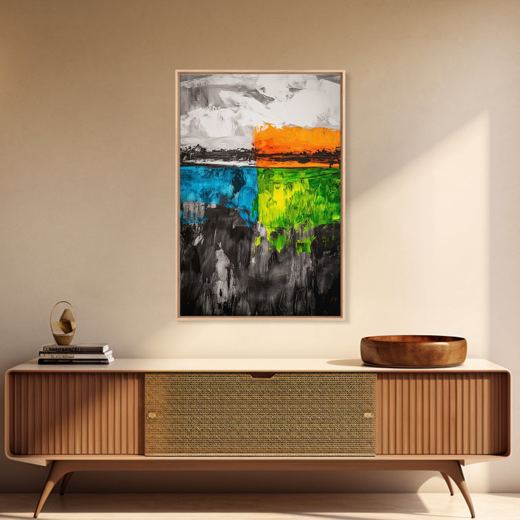Abstract Horizon, Modern Landscape, Colorful Art, Contemporary Painting, Canvas Print, Home Office Decor, Bold Statement Piece
