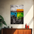 Abstract Horizon, Modern Landscape, Colorful Art, Contemporary Painting, Canvas Print, Home Office Decor, Bold Statement Piece