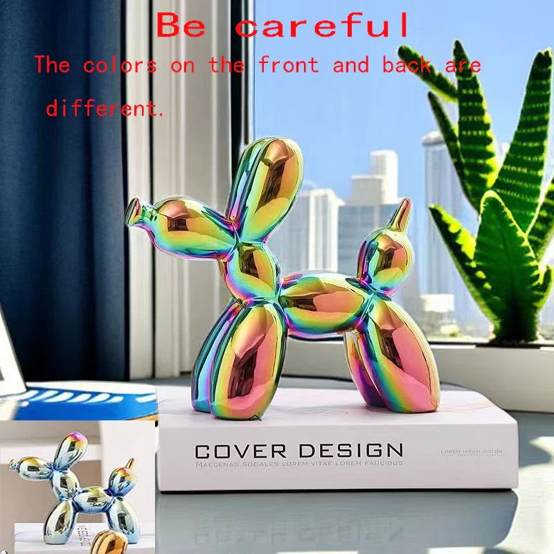 ceramics Balloon Dog Sculpture Home Decor room Decoration Accessories Office Nordic Animal Decorative Sculptures and Figurines