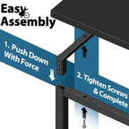 55 Inch Black Computer Desk Powder Coated Steel Frame